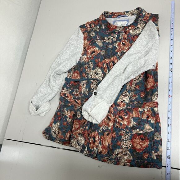 Anthropologie Saturday/Sunday Delwyn Floral Zip Jacket Top Women’s Size M Boho - Picture 8 of 12